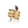 Faberge Ruby and Diamond Snake Ring