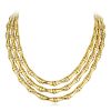 A Gold Bamboo Link Necklace, Italian