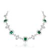 A Platinum Colombian Emerald and Diamond Necklace