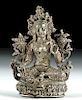 19th C. Tibetan Brass Goddess Amulet - Green Tara