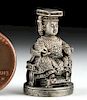 Mid-19th C. Chinese Silvered Brass Amulet - Cixi