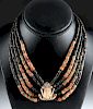 Colombian Beaded Necklace w/ 14K+ Gold Tairona Frog