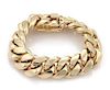 Men's 14k Yellow Gold 21mm Wide Curb Link Bracelet