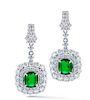 18k Gold 1.1ct Emerald & 1.99ct Diamond Earrings