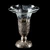 Continental Silver & Engraved Glass Vase