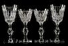 Group of Four Hawkes Cut Glass Footed Goblets