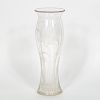 19th C. Floral Engraved Tall Glass Vase