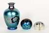 3 Lundberg Studio Art Glass, Vase/Paperweights