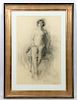 Isabelle Melchior, Large Charcoal Nude, Signed