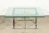 Mies Van Der Rohe Style Chrome & Glass Table