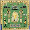 Framed Hermes Green Tutankhamun Scarf