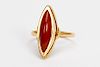 18k Yellow Gold & Coral Ring