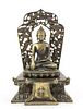 Chinese Qing Dynasty Bronze Buddha Sculpture