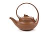 Chinese Yixing Teapot w/ Arcing Handle, Marked