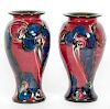Pair, Horstens Danico Ceramic Floral Motif Vases