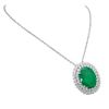 18K White Gold  21 Ct Emerald Diamond Necklace