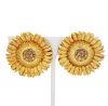 RBB clip 18k Yellow Gold 1tcw Diamond Sunflower Earings