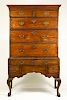 19th C. English Country Stained Pine Highboy
