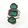 Large Navajo Silver and Turquoise Cuff Bracelet
