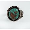 Navajo Silver and Turquoise Cuff Bracelet, From the Estate of Krystal E. Nitschke, Chicago, Illinois