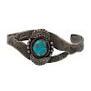 Mexican Silver and Turquoise Cuff Bracelet