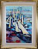 1966 Painting of Livorno Italy, Signed