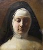 Signed, Antique Painting of a Nun