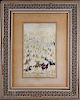 Signed, Antique Mughal Battle Scene Painting