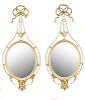 Pair of Neoclassical Style Oval Giltwood Mirrors