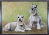 Signed 20th C. Portrait of Scottish Terriers