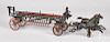 Ives cast iron horse drawn fire ladder wagon