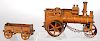 H. Wallworks cast iron road roller and trailer