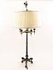 Empire Style Bronze Tall Table Lamp w/Egret Finial