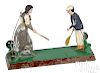 Becker painted tin lawn tennis steam toy accessory