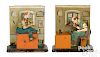 Two Bing tin lithograph worker steam toy accessories