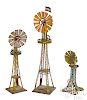 Three Carette windmill steam toy accessories
