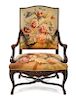 A Louis XV Style Fauteuil Height 45 1/4 inches.