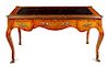A Louis XV Style Fruitwood Bureau Plat Height 32 3/4 x width 59 x depth 31 1/2 inches.