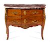 A Louis XV Style Gilt Metal Mounted Kingwood Commode Height 33 3/4 x width 45 x depth 21 1/2 inches.