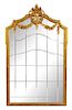 A Louis XVI Style Giltwood Mirror Height 79 x width 47 1/4 inches.