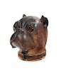 A Black Forest Carved Pug Figural Inkwell Height 5 inches.