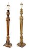 A Near Pair of Neoclassical Style Painted Floor Lamps Height overall 76 inches.
