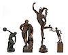 Four Grand Tour Bronze Figures Height of tallest 11 3/4 inches.