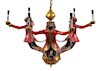 A Continental Figural Chandelier Height 23 inches.