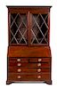A George III Mahogany Secretary Bookcase Height 87 x width 49 3/4 x depth 22 1/2 inches.