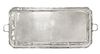A Large Silver-Plate Tray, Likely Mexican, 20th Century, of twin-handled rectangular form, the undulating rim with reeded decora