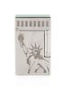 An S.T. Dupont Statue of Liberty Limited Edition Line 2 Platinum and Lacquered Pocket Lighter Height 2 1/2 inches.