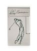 An S.T. Dupont LeRoy Neiman: Golf Limited Edition Line 2 Palladium and Lacquered Pocket Lighter Height 2 1/2 inches.