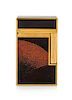 An S.T. Dupont Stylo Plume Line 2 Gold-Plate and Lacquered Pocket Lighter Height 2 1/2 inches.