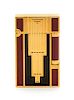 An S.T. Dupont Art Deco Line 2 Gold-Plated and Lacquered Pocket Lighter Height 2 1/2 inches.